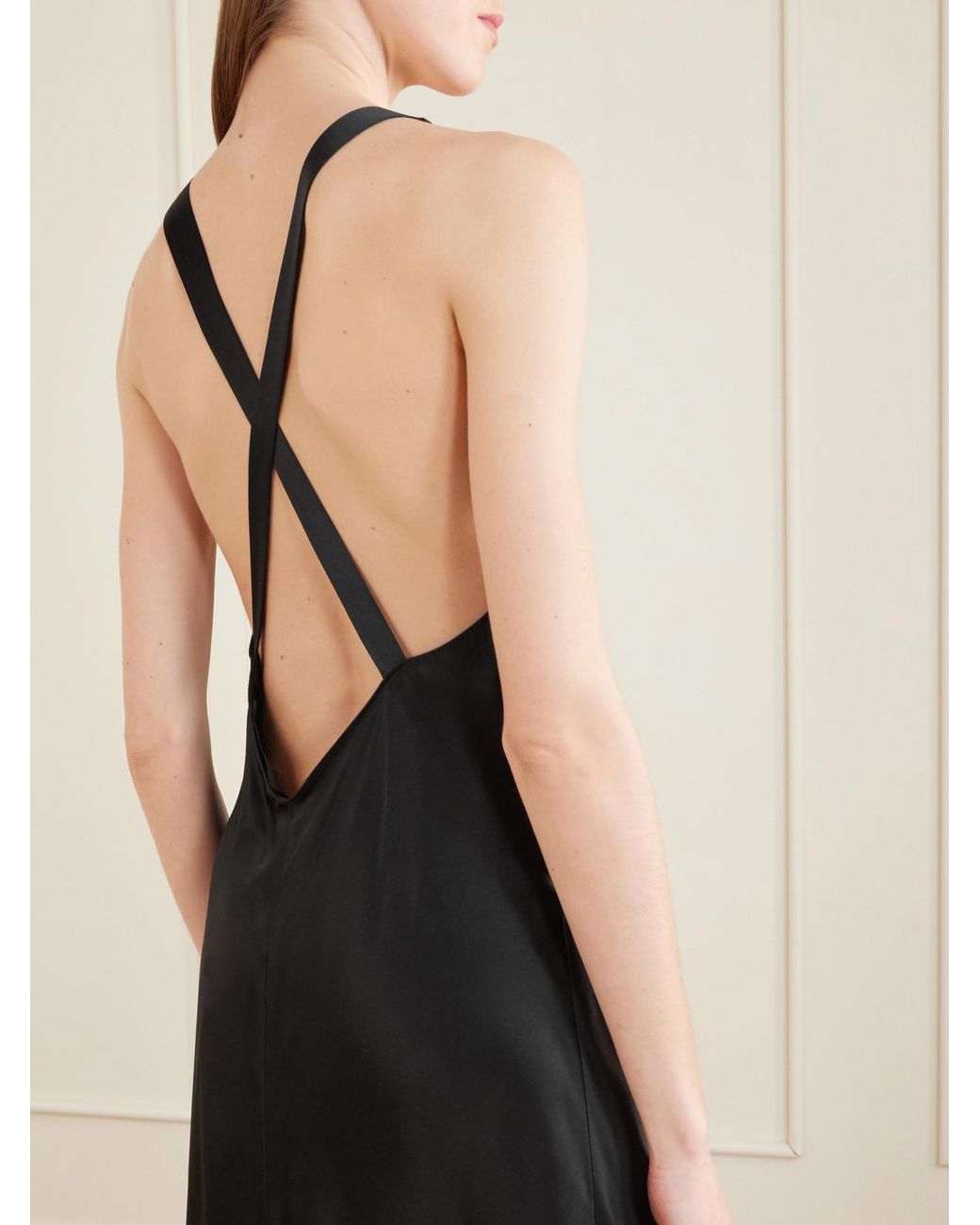 Nili Lotan Blue Aline Silk-Charmeuse Gown