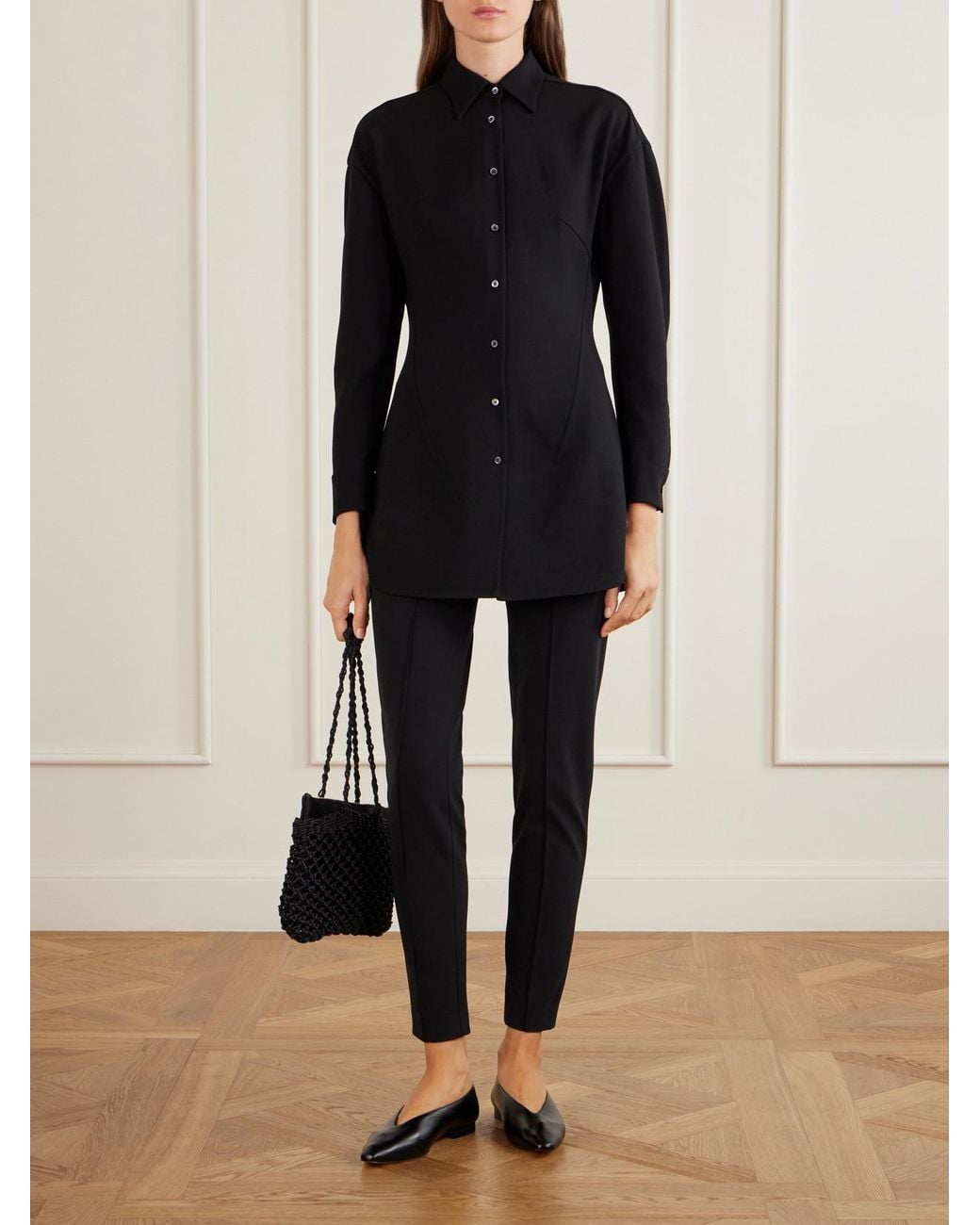 Jil Sander Blue Wool-Blend Twill Shirt