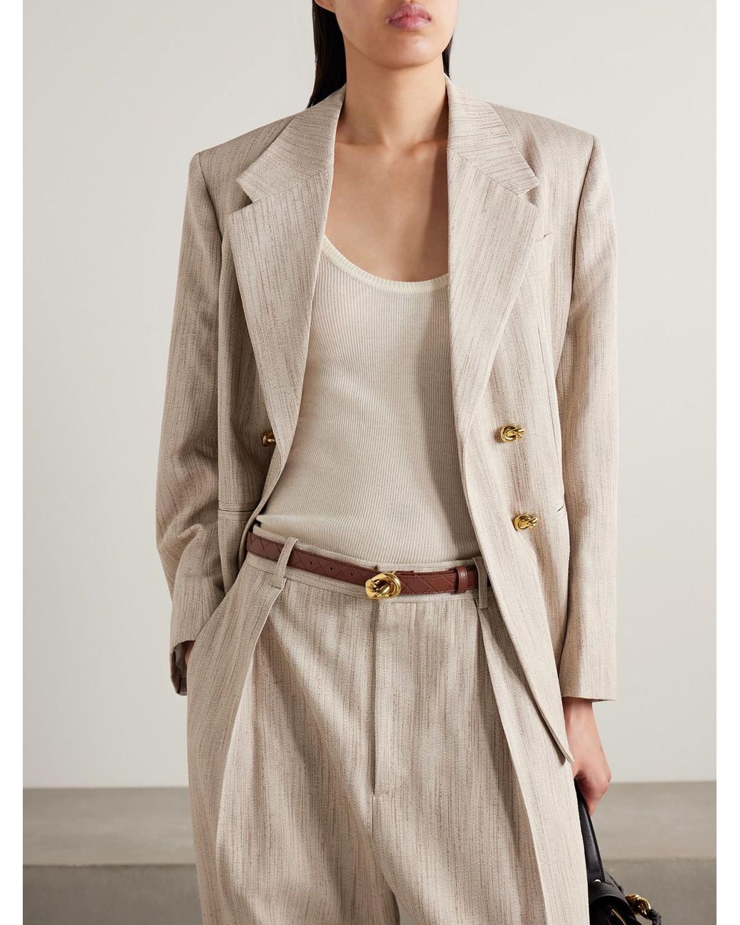 Bottega Veneta Brown Knot Intrecciato Leather Belt
