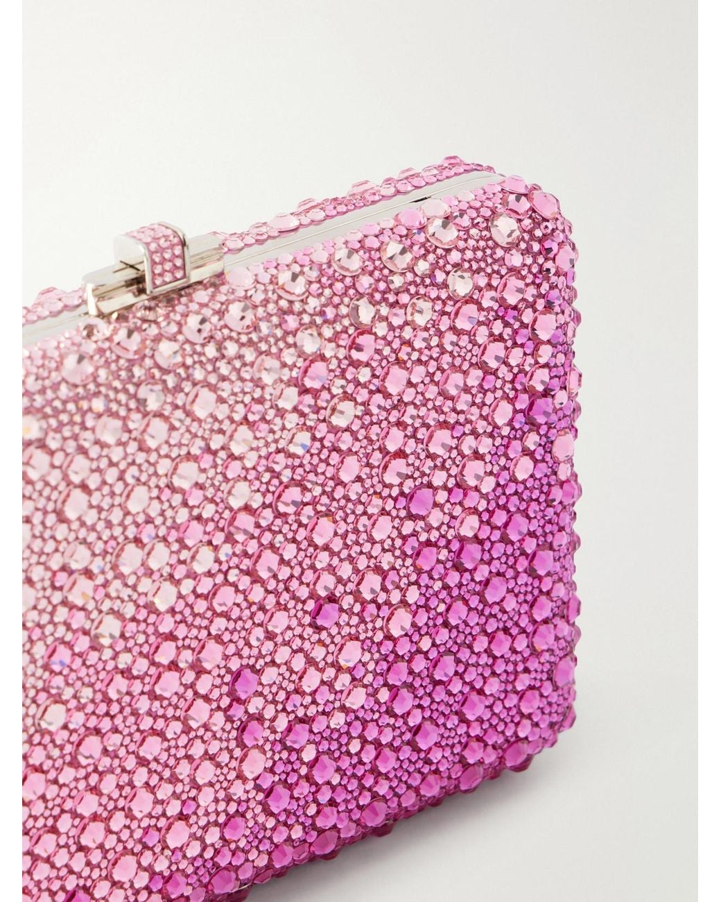 Judith Leiber Pink Slim Slide Crystal-Embellished-Tone Clutch