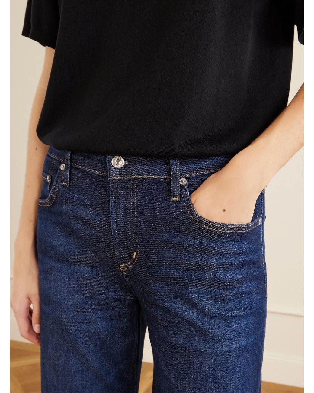 Citizens of Humanity Blue Nora Mid-Rise Wide-Leg Jeans