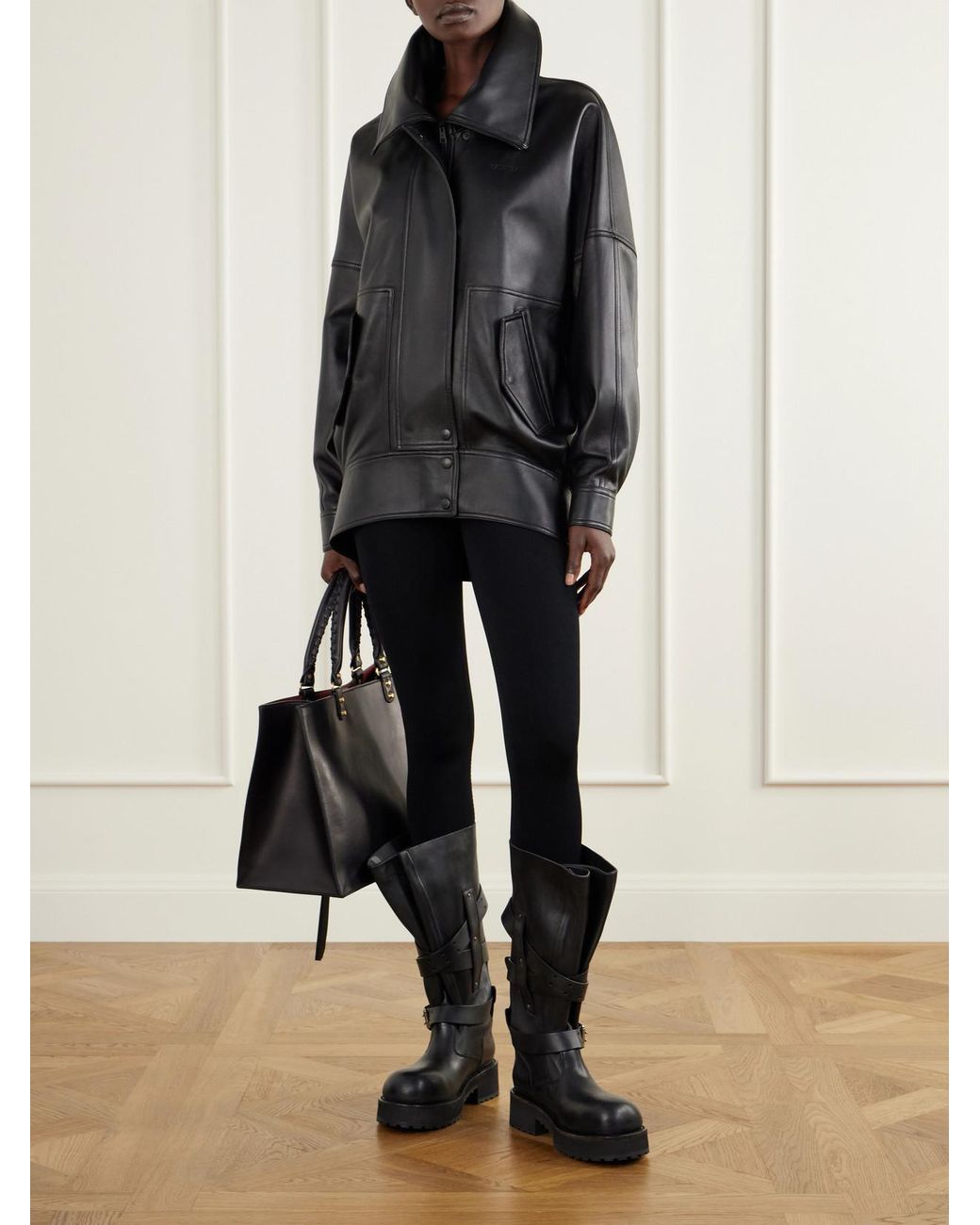 Balenciaga Black Leather Biker Jacket