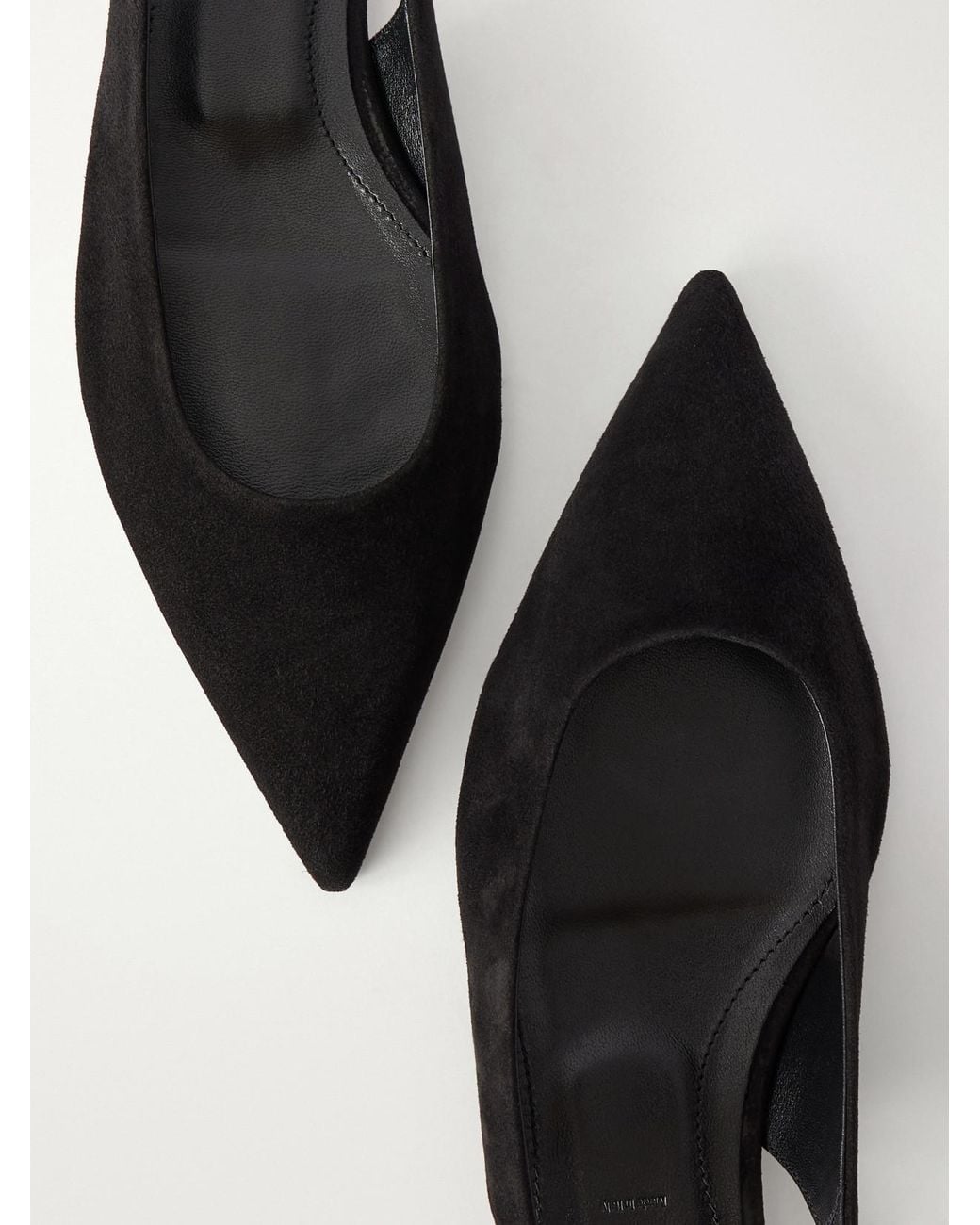 Aeyde White Annora Suede Slingback Flats