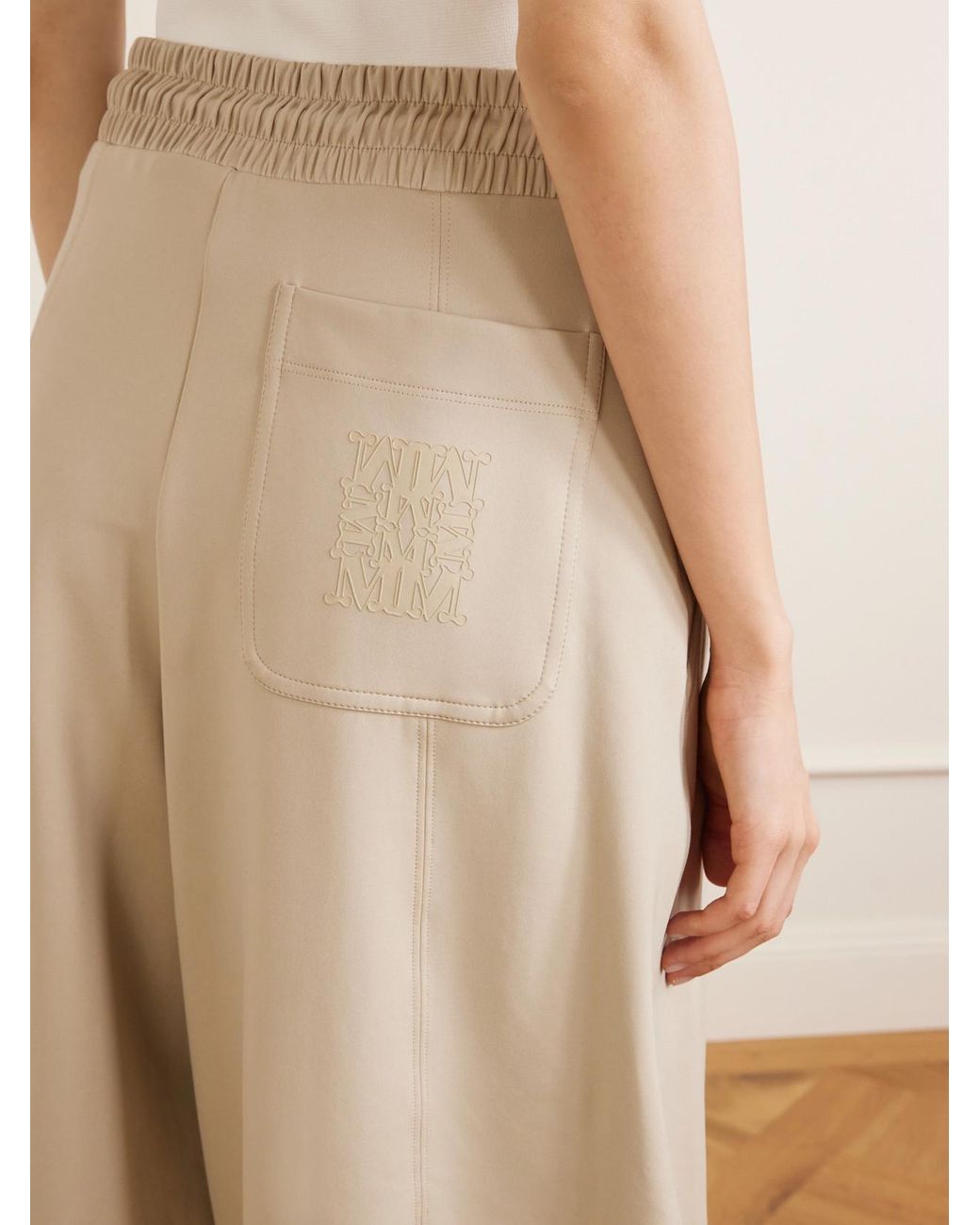 Max Mara Natural Olmo Jersey Wide-Leg Pants