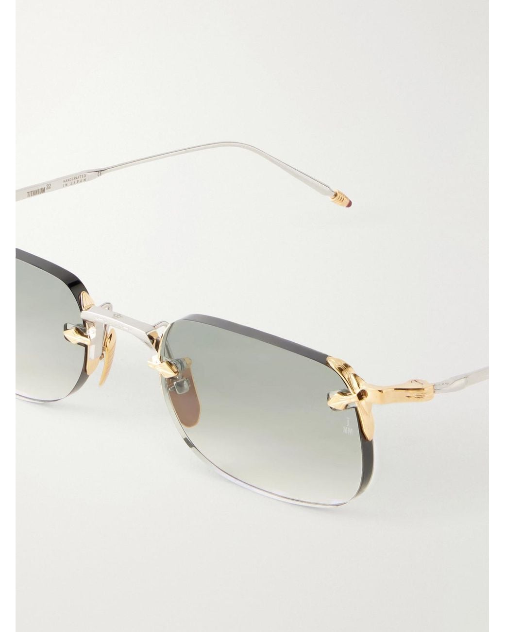 Jacques Marie Mage Natural Fonda Rimless Square-Frame Titanium Sunglasses