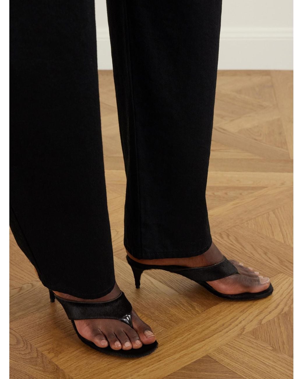 Alaïa Brown Infra 55 Calf Hair Sandals