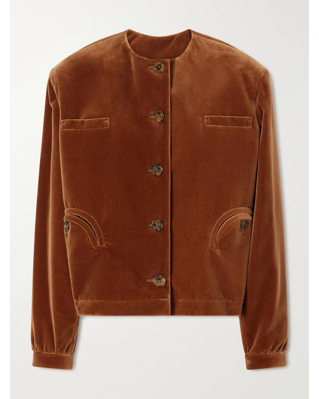 Blazé Milano Brown Jealousy Gliss Cotton-Velvet Jacket