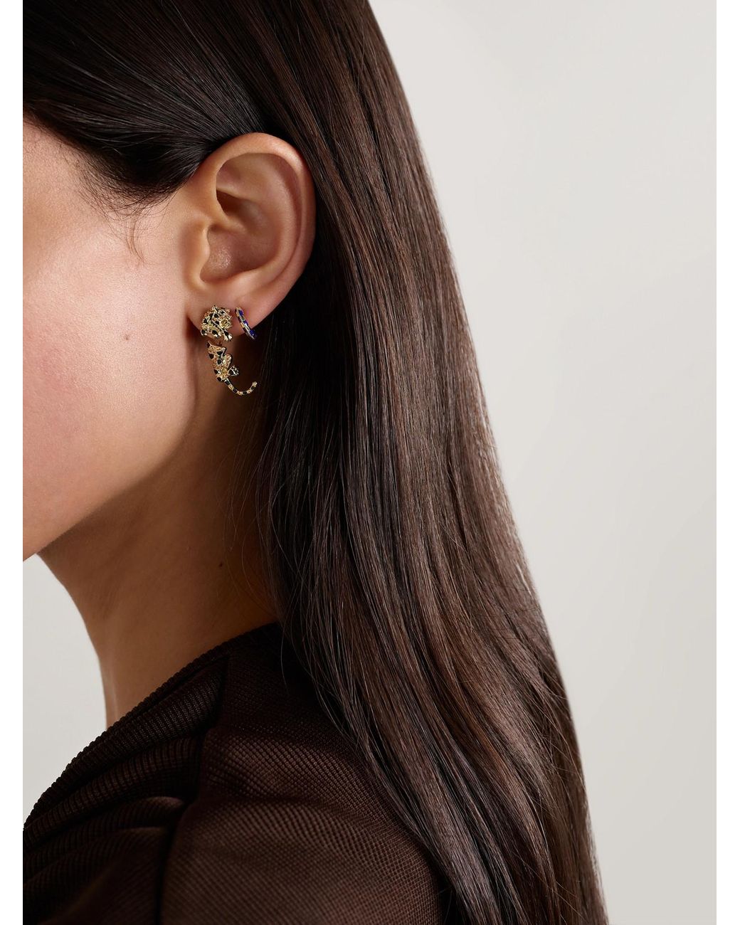 Yvonne Léon Natural 9-Karat And Enamel Multi-Stone Single Earring