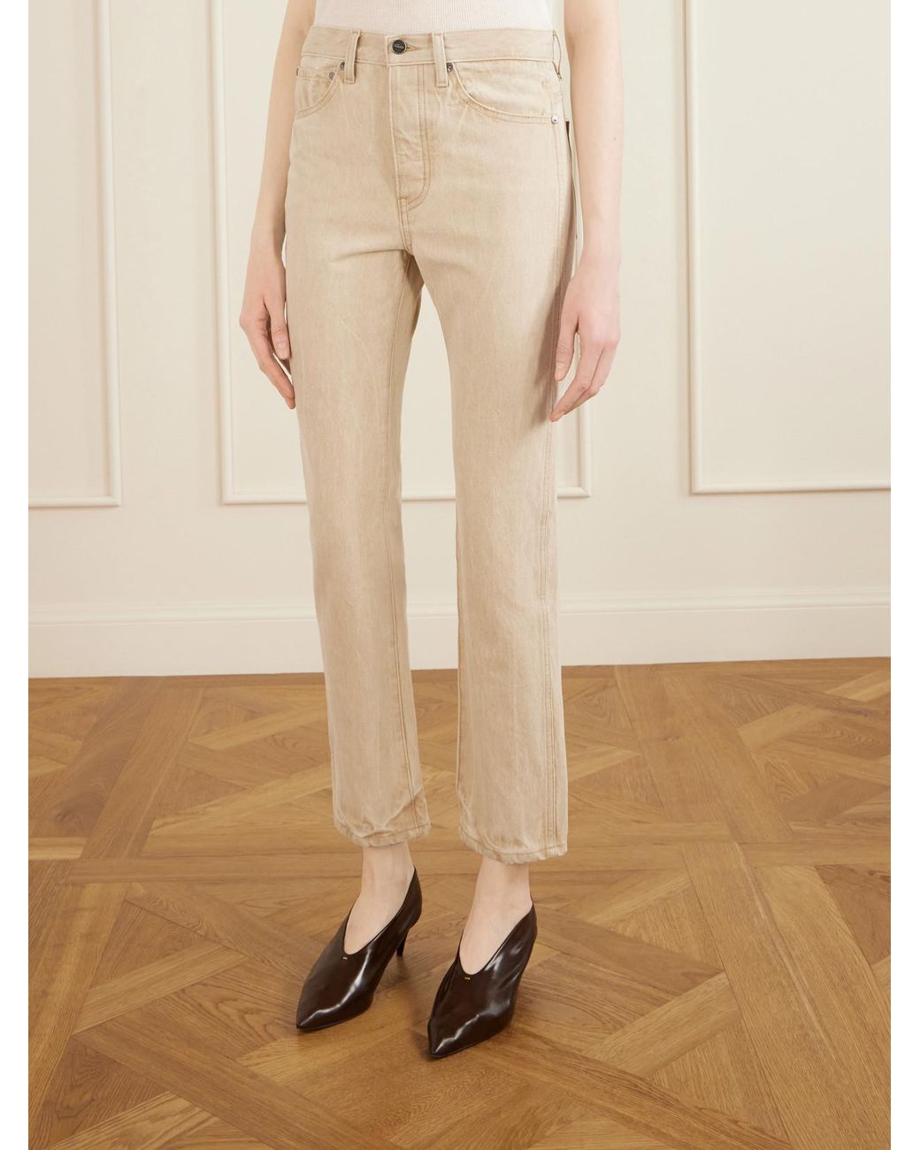 Khaite Natural Finley Straight-Leg Jeans