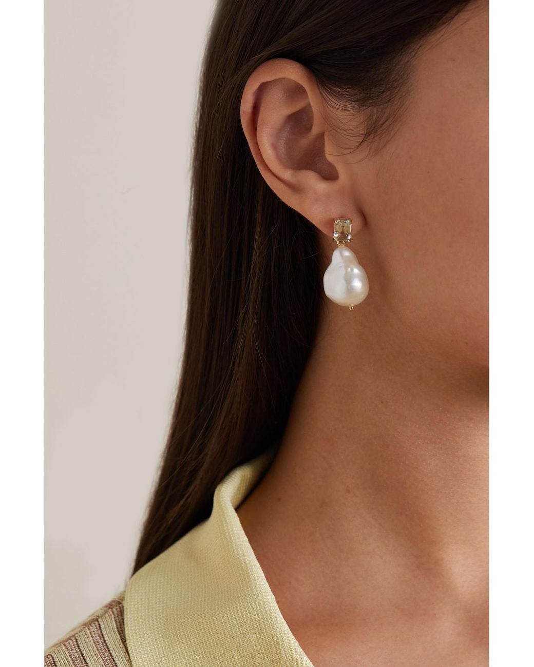 Mateo Natural 14-Karat, Pearl And Amethyst Earrings