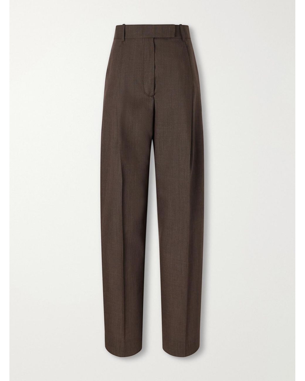 Rohe Brown Daria Pleated Virgin Wool Tapered Pants