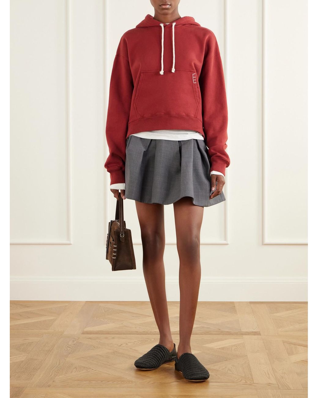 J.W. Anderson Red Tipped Hem Cotton-Jersey Hoodie