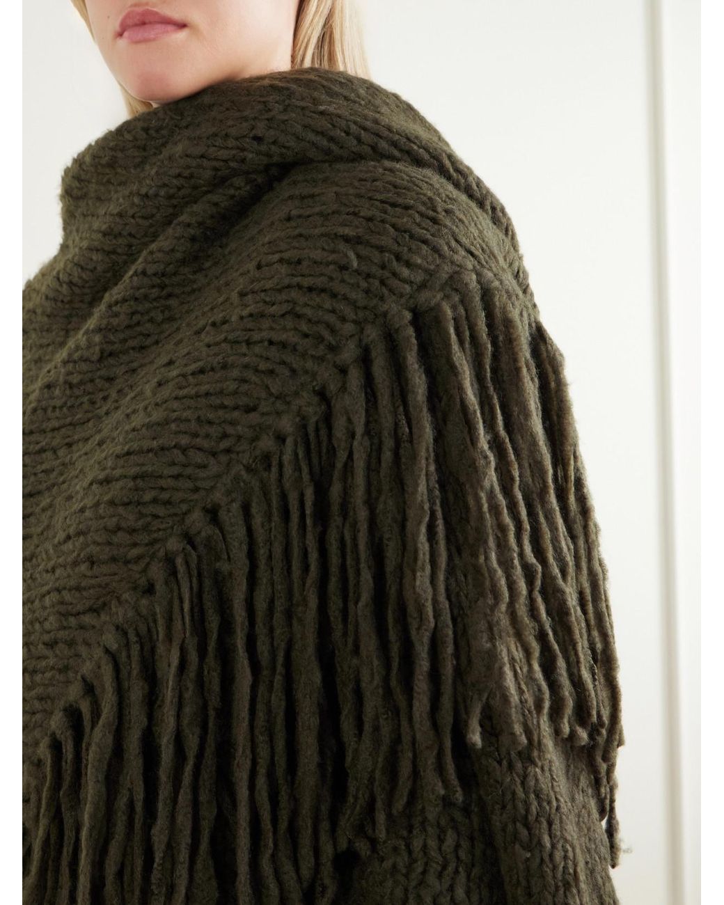 Gabriela Hearst Green Lauren Fringed Cashmere Wrap