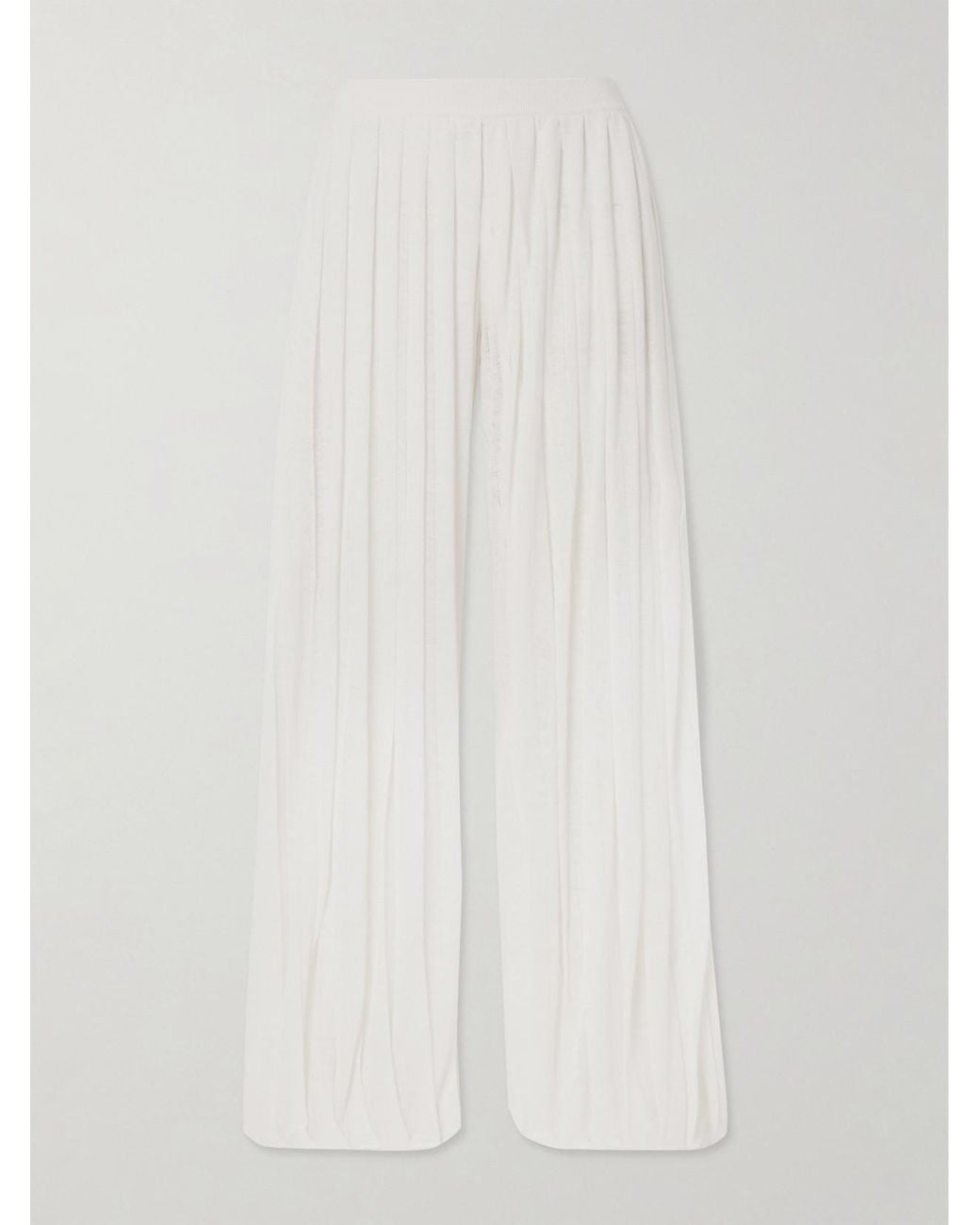 Loro Piana White Balloon Pleated Linen Pants