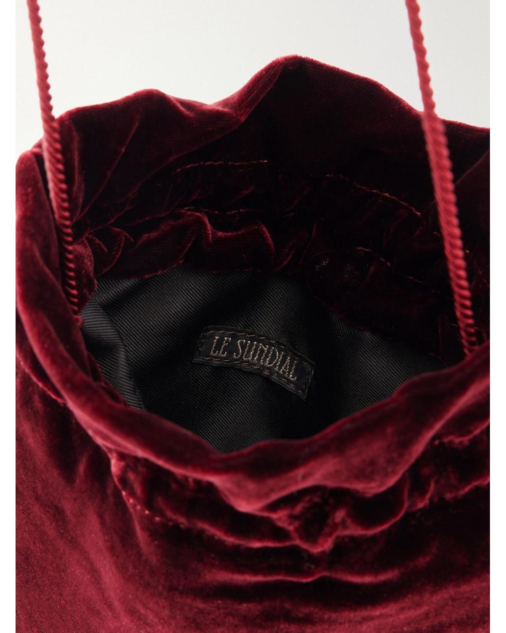 Le Sundial Red Lee Tasseled Velvet Clutch
