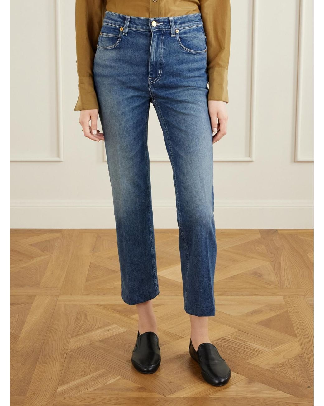 Jamie Haller Blue Kenickie Mid-Rise Straight-Leg Jeans
