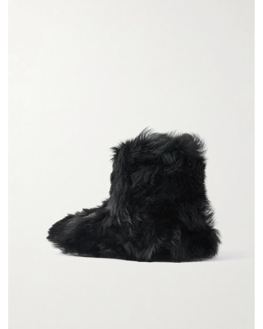 Christen Black Big Boot Shearling Ankle Boots
