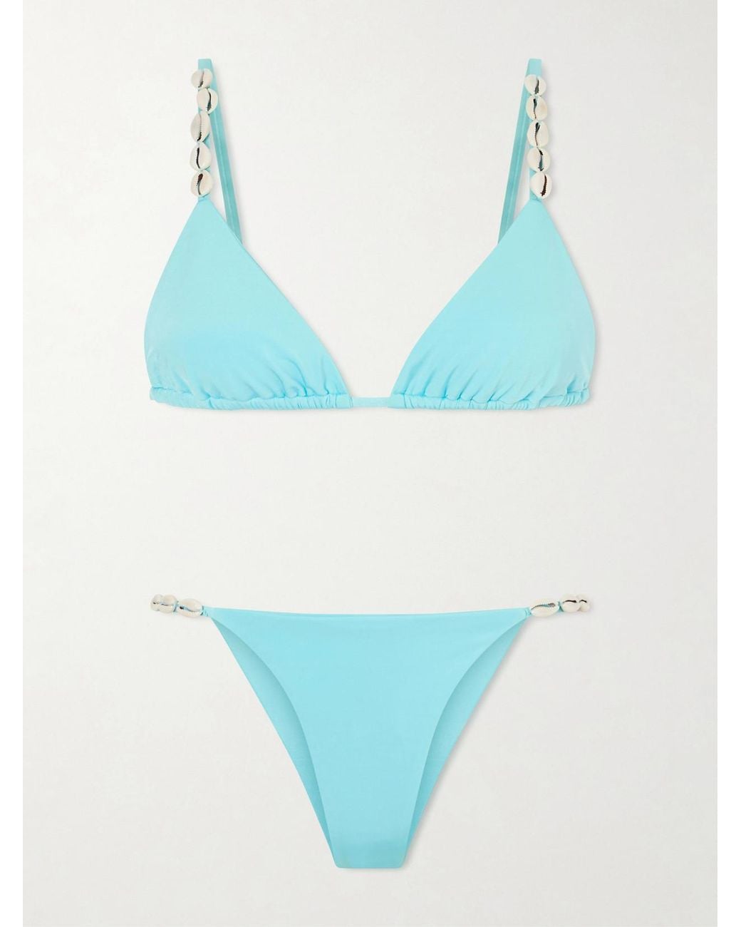 SARA CRISTINA Blue Cowries Embellished Bikini