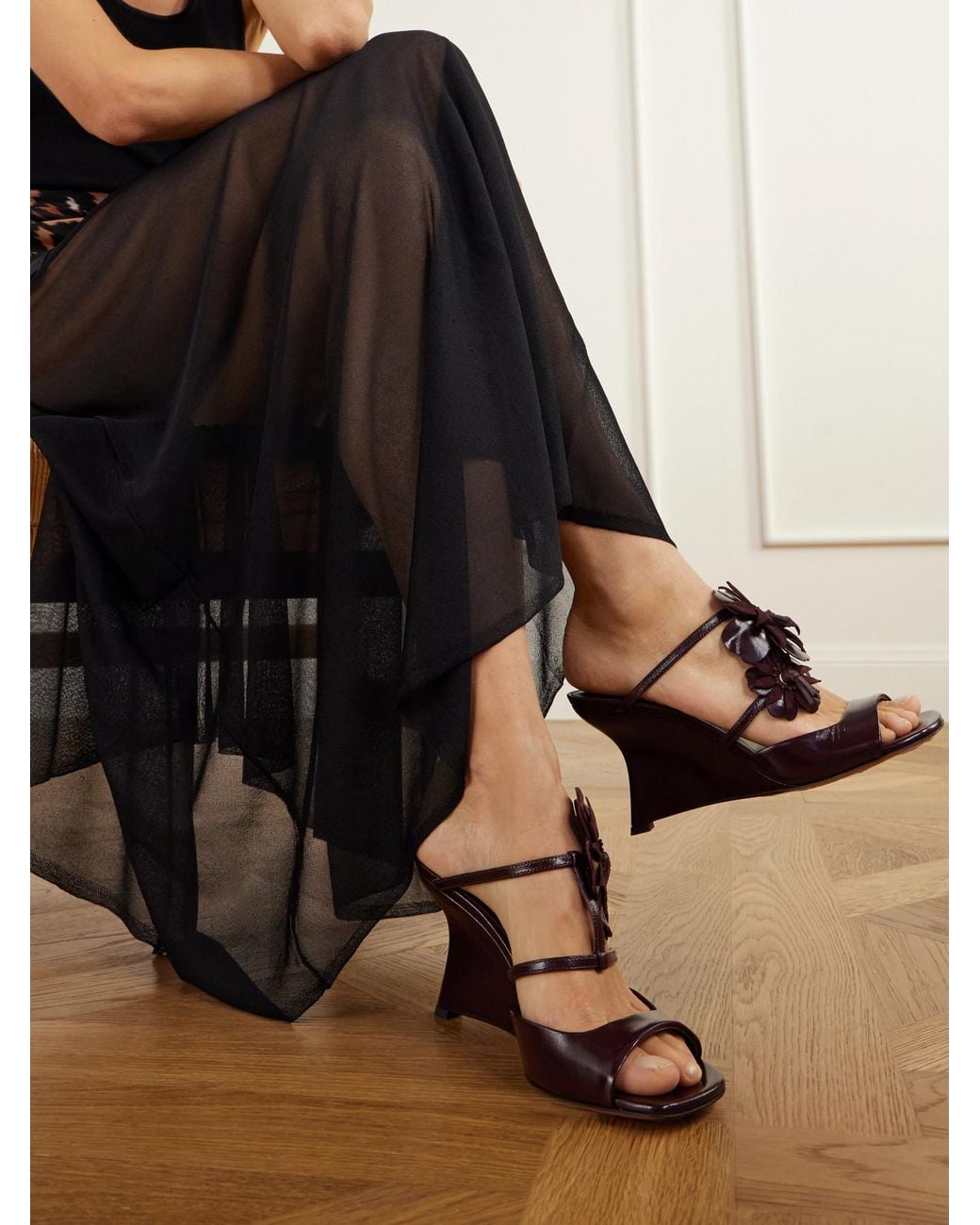 Zimmermann Brown Belara 85 Embellished Sued Wedge Sandals