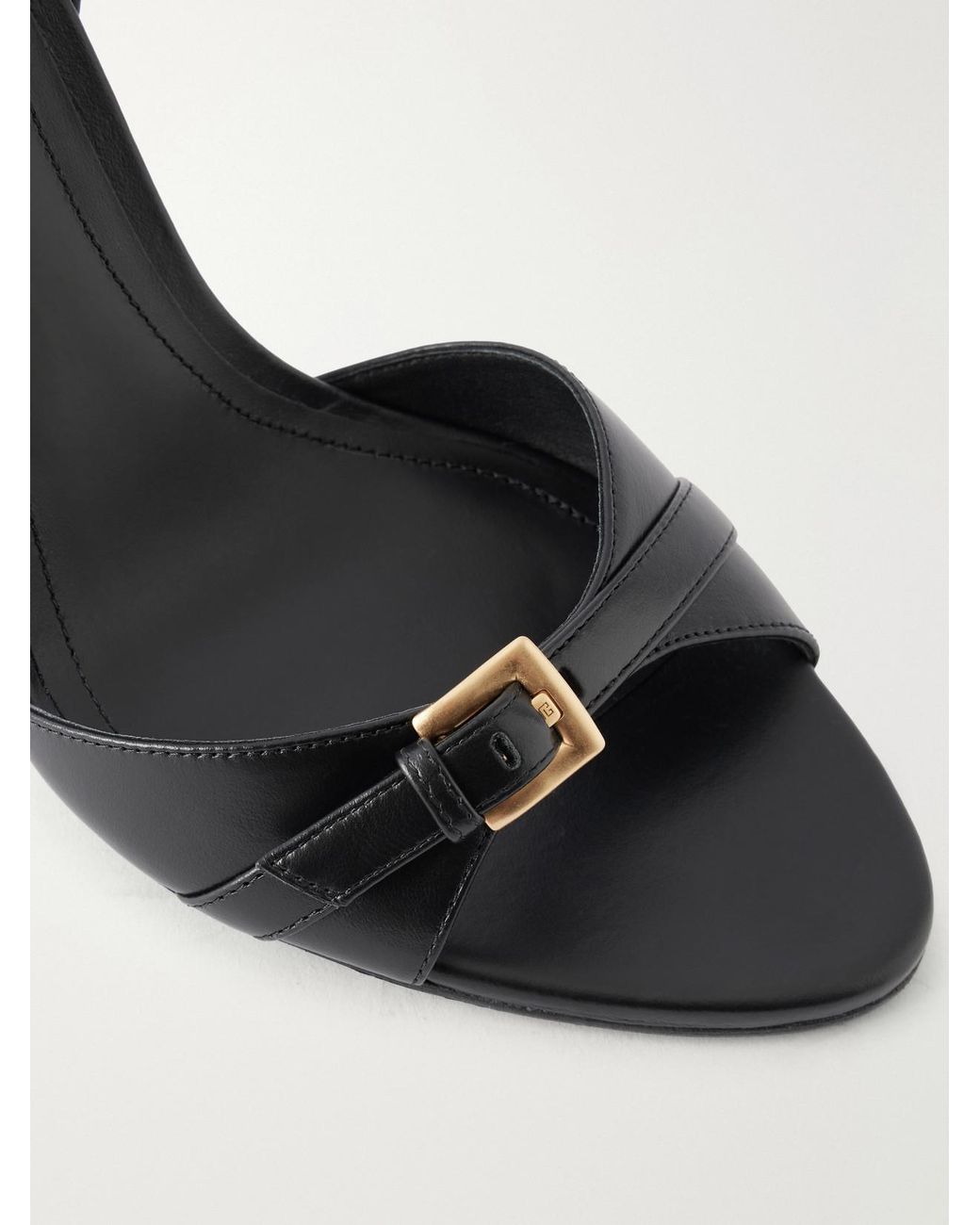 Balmain White Anthem 95 Buckle-Detailed Leather Sandals