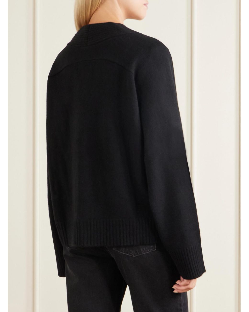 Loulou de Saison Black Kaia Lds Cashmere Cardigan