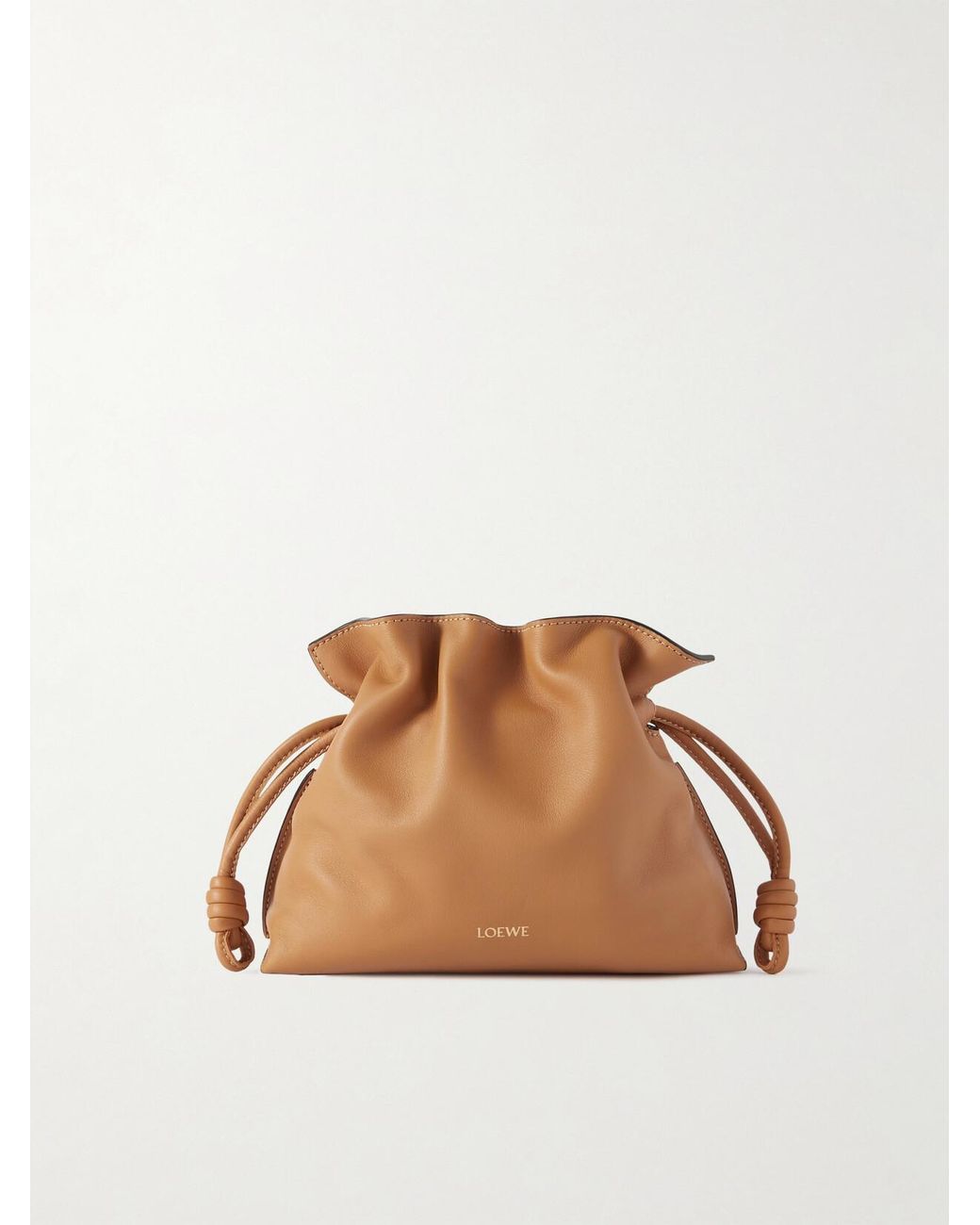 Loewe Brown Flamenco Mini Leather Clutch