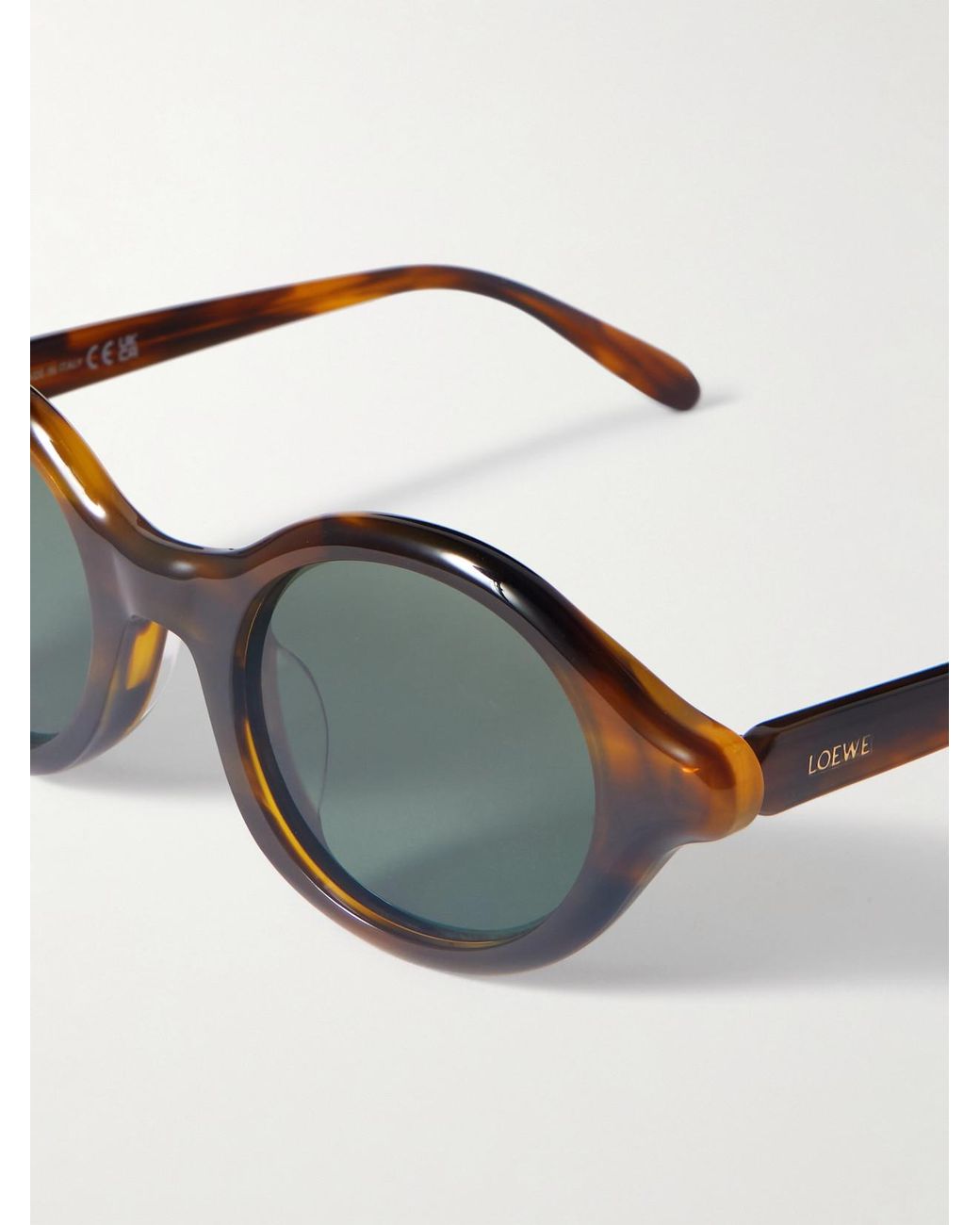 Loewe Green Round-Frame Tortoiseshell Acetate Sunglasses