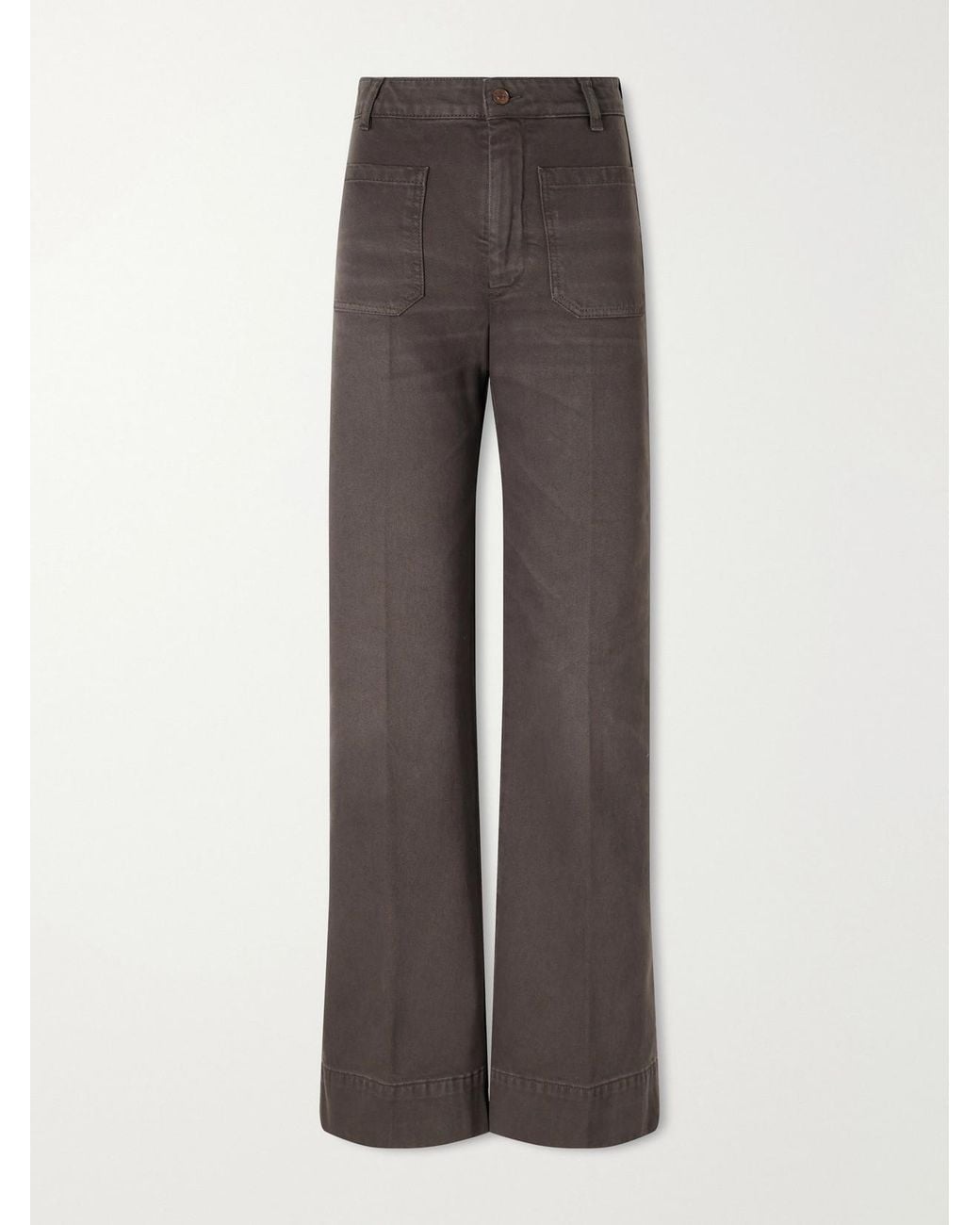 Victoria Beckham Gray Alina High-Rise Flared Jeans