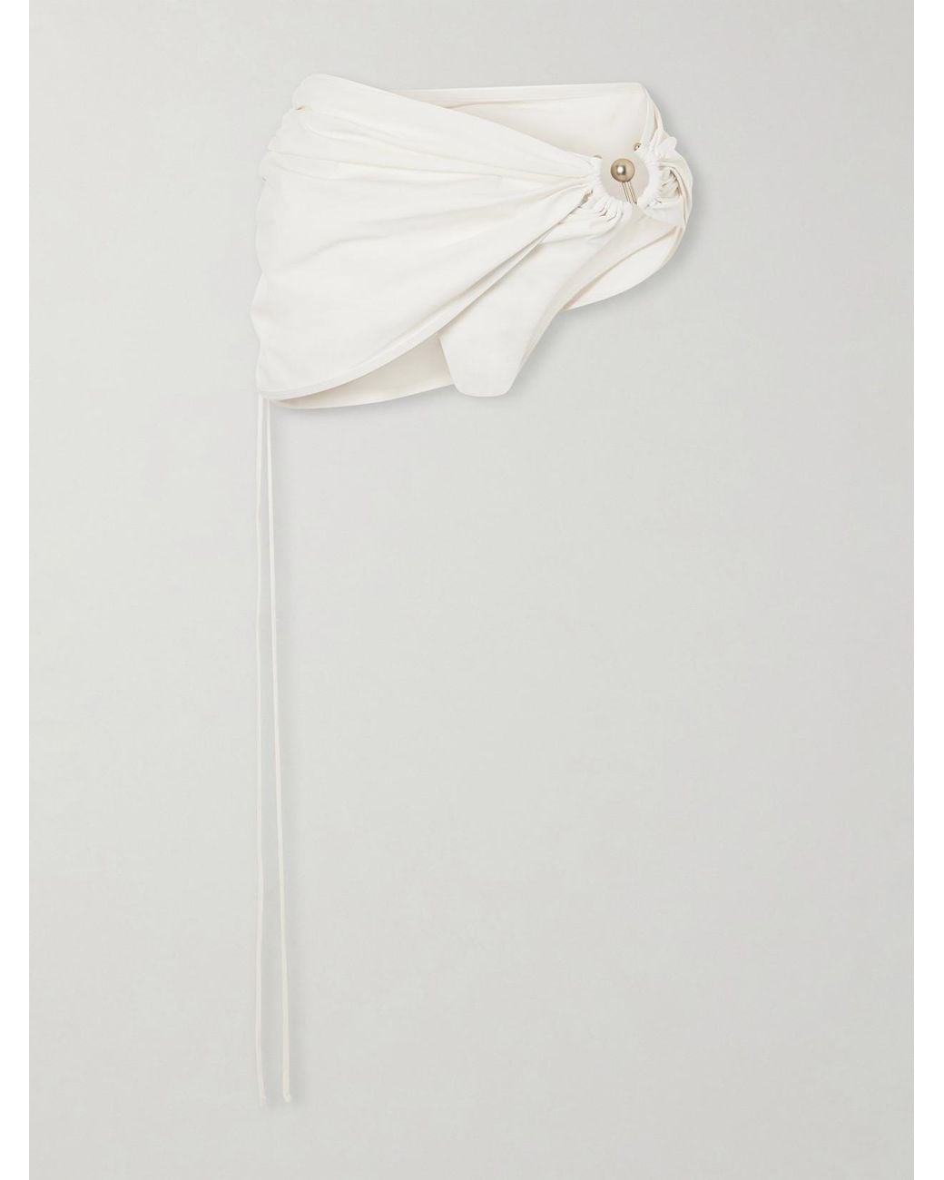 Christopher Esber White Ruched Orbit Embellished Bikini Briefs