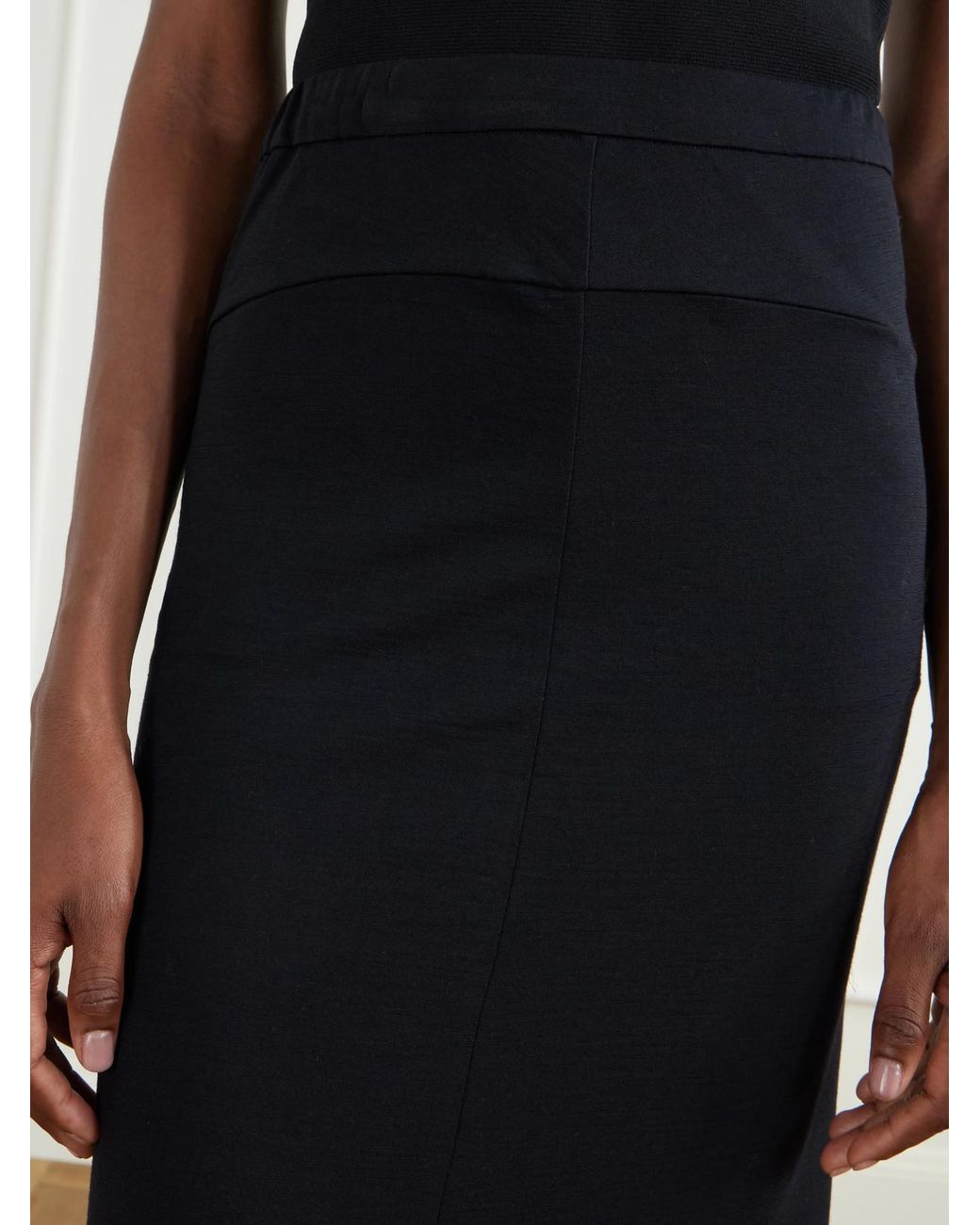 Junya Watanabe Black Wool-Jersey Maxi Skirt