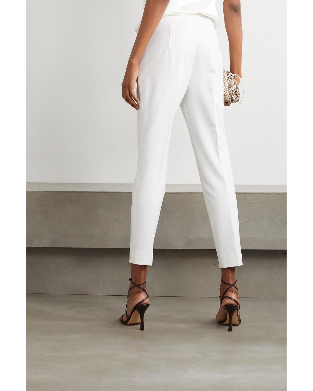 Max Mara White Pegno Cady Tapered Pants