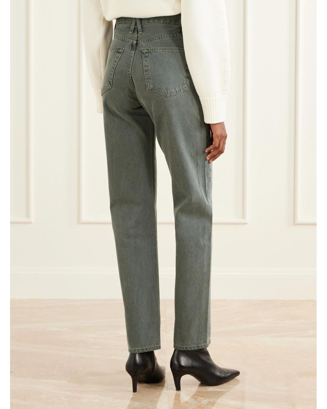 SLVRLAKE Denim Gray London High-Rise Straight-Leg Jeans