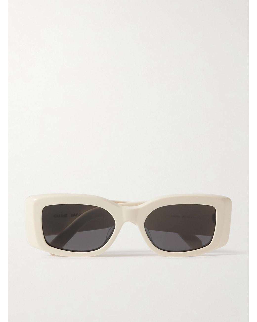 Céline White Triomphe Oversized Square-Frame Acetate Sunglasses