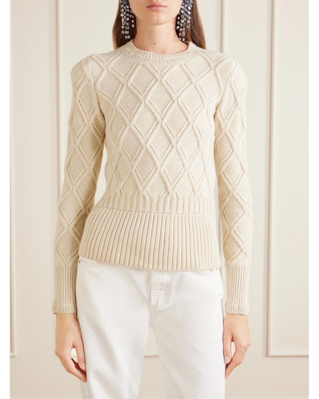 Isabel Marant Natural Holly Knitted Alpaca And Wool-Blend Sweatshirt