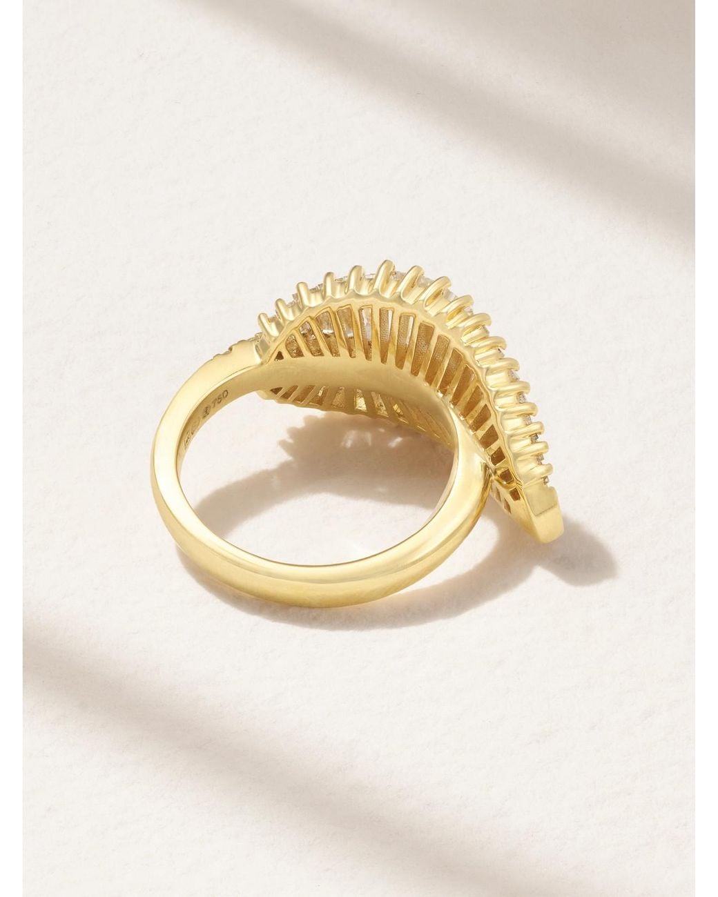 Anita Ko Natural Palm Leaf 18-Karat Diamond Ring