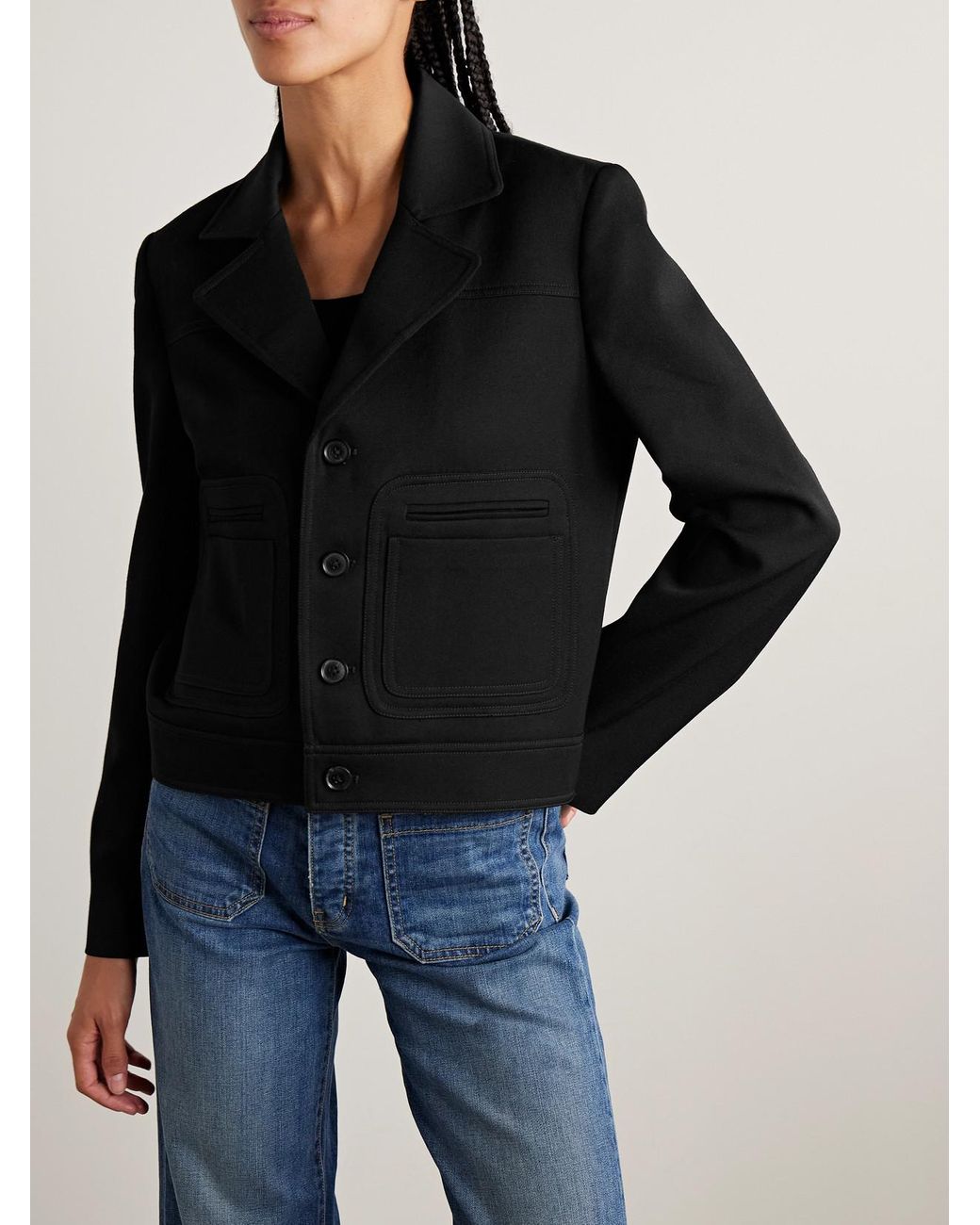 Nili Lotan Black Georgy Wool-Gabardine Jacket