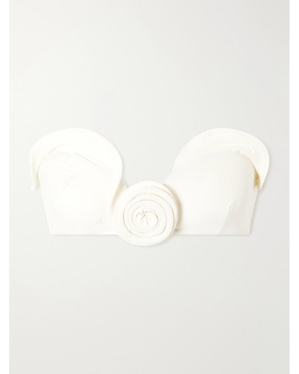 Magda Butrym Natural Appliquéd Stretch-Jersey Bikini Top