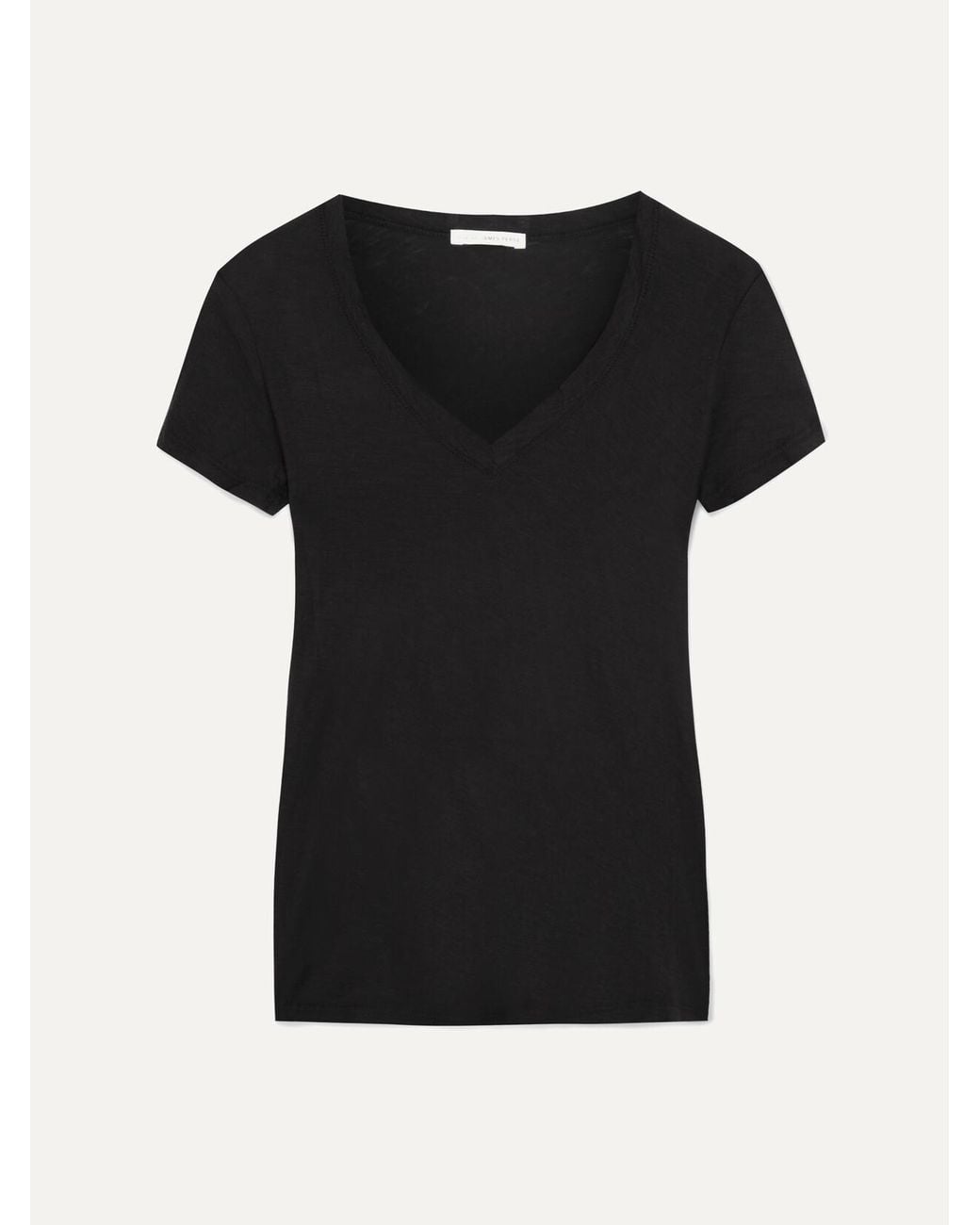 James Perse Black Casual Slub Cotton-Jersey T-Shirt