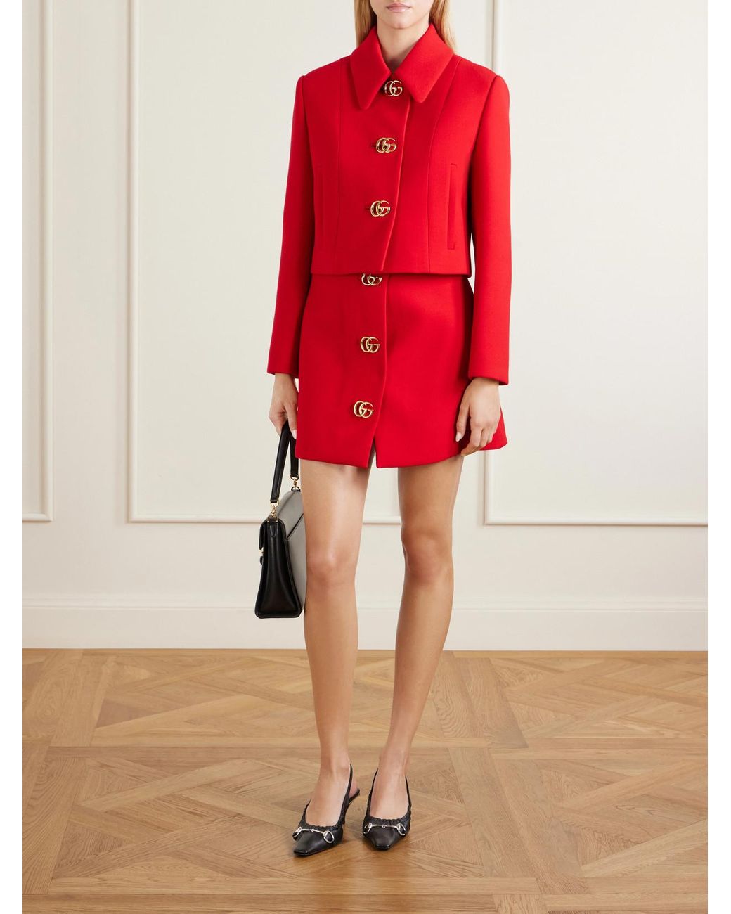 Gucci Red Wool-Crepe Blazer