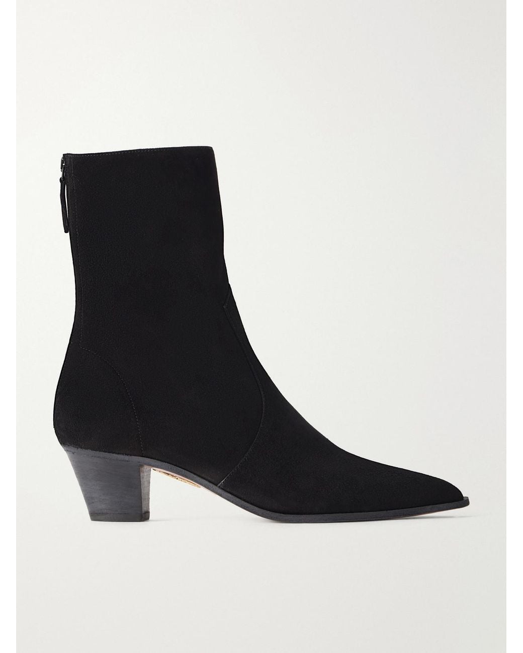 Aquazzura Black Brunswick Bootie 45 Suede Ankle Boots