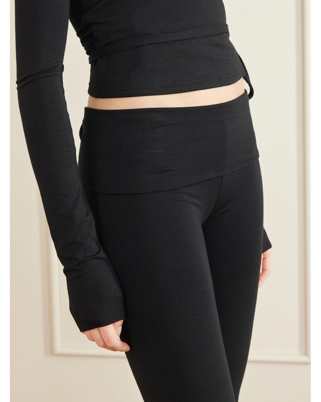ÉTERNE Blue Stretch-Modal Capri Leggings