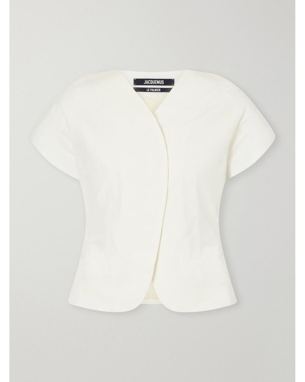 Jacquemus White La Veste Ovalo Faille Blazer