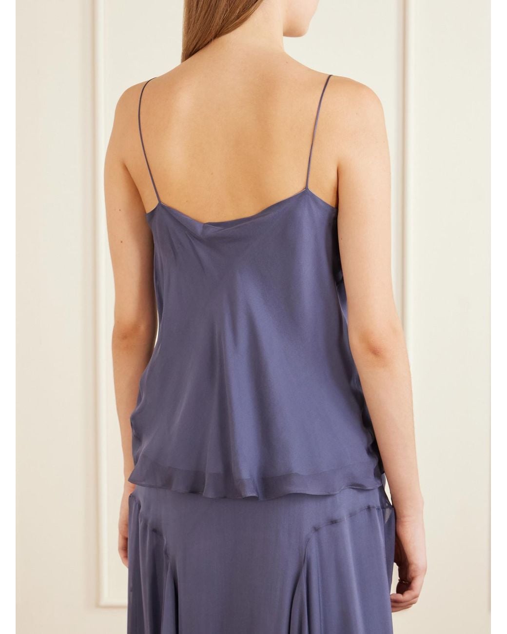 Kallmeyer Purple Zia Draped Silk Camisole