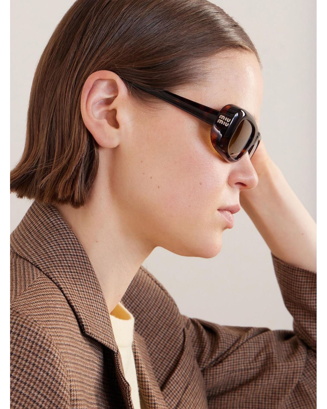 Miu Miu Multicolor Square-Frame Acetate Sunglasses