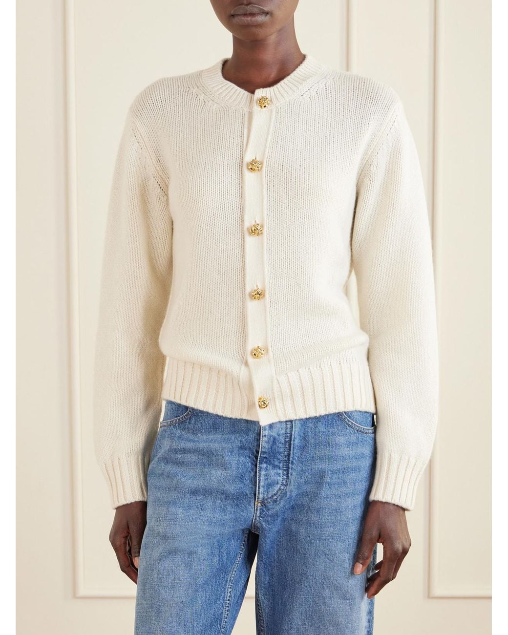 Bottega Veneta Natural Cashmere Cardigan