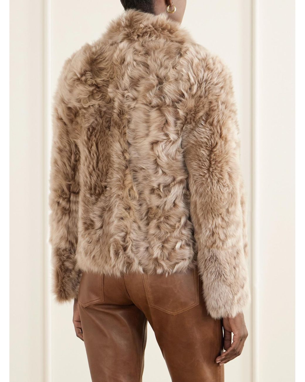 Yves Salomon Natural Reversible Shearling And Leather Jacket