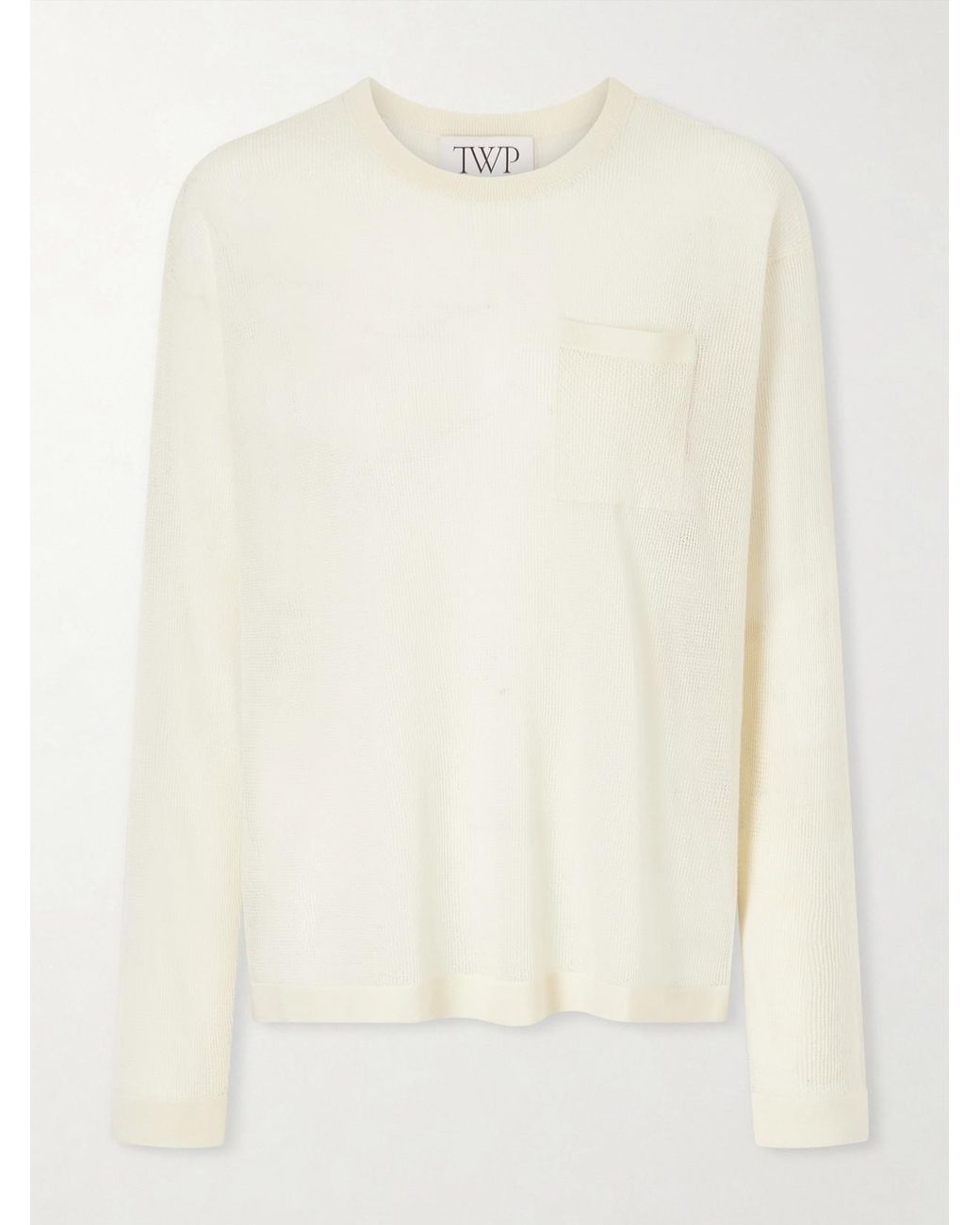 Twp Natural Wsh Crocheted Cashmere Sweater