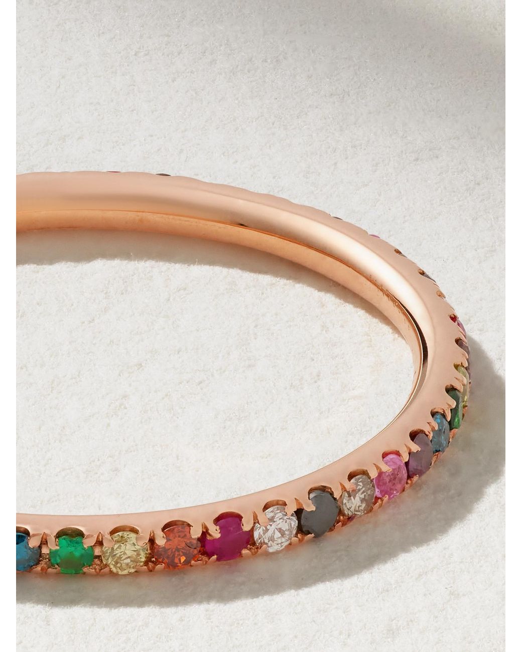 Ileana Makri White Thread 18-Karat Rose-Stone Ring