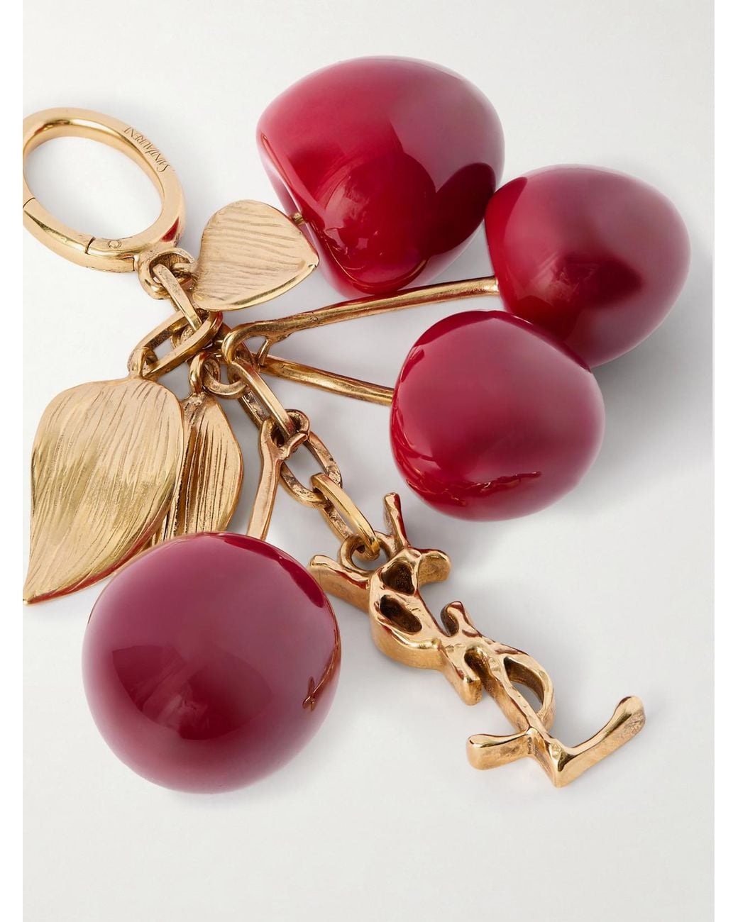 Saint Laurent Red Tone And Resin Keychain