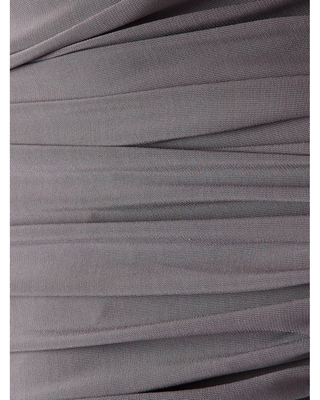 Alaïa Gray One-Shoulder Asymmetric Cutout Stretch-Jersey Dress